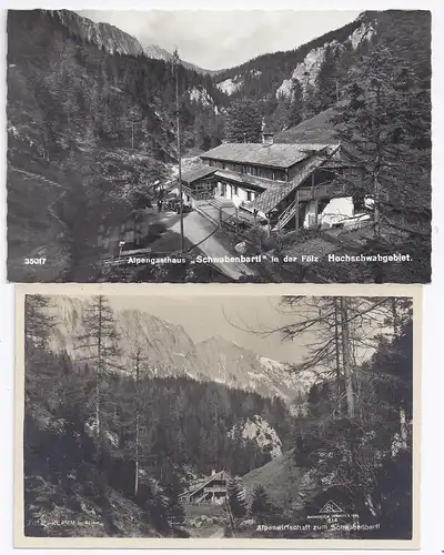 Österreich, Fölz Aflenz Steiermark, 2 sw AK m. Gasthaus Schwabenbartl. #1767