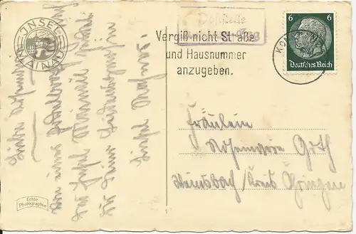 DR 1941, Landpost Stpl. Poststelle Konstanz Egg auf Karte m. 6 Pf. #906