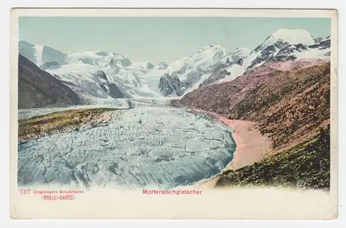Schweiz, Graubünden, Morteratsch Gletscher, ungebr. Farb-AK. #493