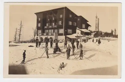 Steiermark, Hotel Bürgeralpe m. Ski Betrieb, gebr. sw-Foto AK v 1928. #2397