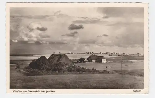 Wittdün, Amrum, von Steenodde aus gesehen, gebr. sw-Foto AK. #2423