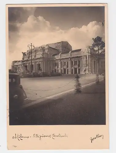 Italien, Mailand, Milano Stazione Centrale, Bahnhof, gebr. sw-Foto AK. #2428