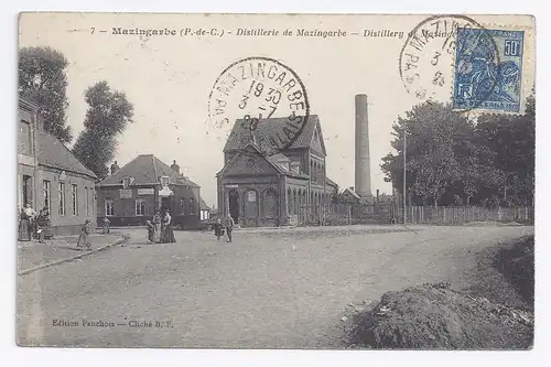 Frankreich 1929, Mazingarbe, Distillerie, gebr. sw-AK. #496