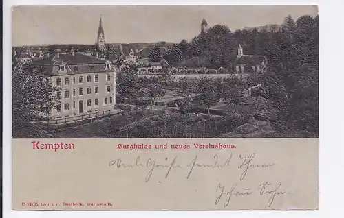 Kempten 1903, Relief Präge AK m. 2+3 Pf. Bayern n. Nenzing, Österreich. #740