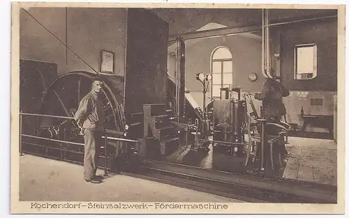 Bergbau, Fördermaschine Stein Salz Werk Kochendorf, ungeb. Ansichtskarte. #1138