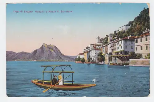 Tessin Ticino, Gandria Lago di Lugano, Luganer See, ungebr. Farb AK.  #2149