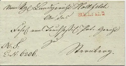 Bayern 1840, L1 Hollfeld auf sehr schönem Brief m. Inhalt. #2980