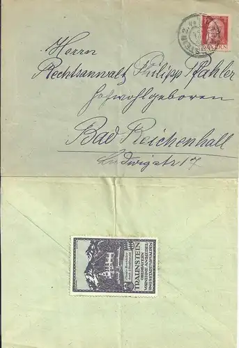 Bayern, Brief m. 10 Pf. v. Traunstein m. rs. Vignette v. Traunstein. #2868