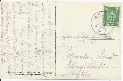 Melleck Schneizlreuth 1926, gebr. sw-AK.  #1814