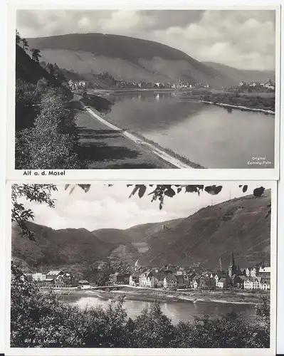 Alf a.d. Mosel, 2 sw-Foto AKs, 1mal gebraucht 1938.  #1263