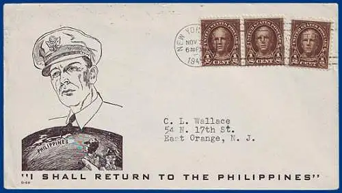 Philippinen 1945, US-Propaganda-Umschlag. #S411