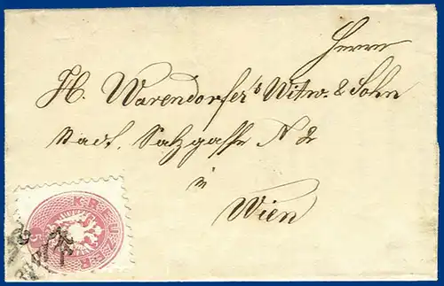 Österreich 1866, L2 ZISTERSDORF (Nö), Brief m. Inhalt aus Dobermannsdorf. #S393