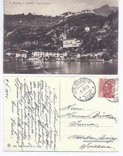 Italien Schweiz, Lombardia, San Mamete, Lago di Lugano, sw-AK. #1261
