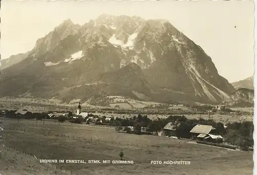  Österreich, Steiermark, Irdning Ennstal. gebr. sw Foto AK