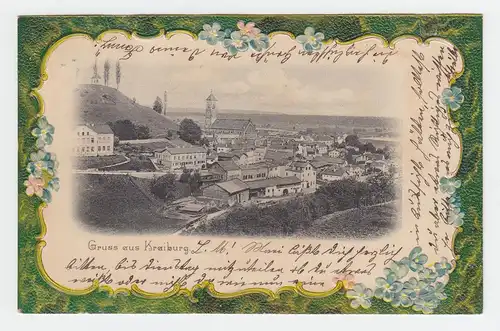 Gruss aus Kraiburg, 1903 gebr. Präge AK