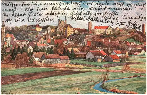 Landsberg a. Lech, 1924 gebr. Künstler AK