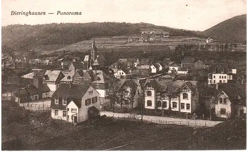 Dieringhausen, Panorama,1921 gebr. sw-AK.