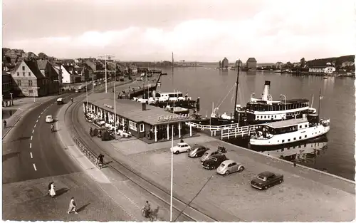 Flensburg, Fördebrücke, ungebr. sw-AK.
