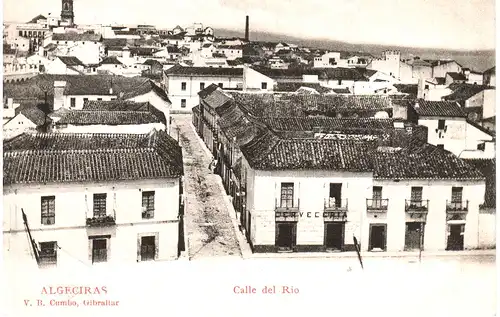 Spanien, Algeciras, Calle del Rio con Cerveceria, ungebr. sw-AK.