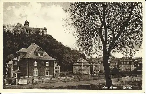 Montabaur,  Schloß u. Gebäude, 1930 gebr. sw AK 