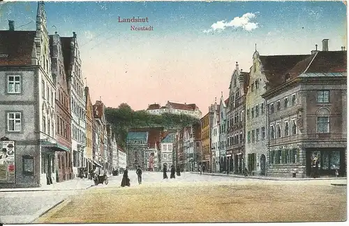Landshut Neustadt, 1918 gebr. AK m. Personen