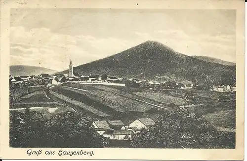 Gruss aus Hauzenberg, 1919 gebr. sw AK (LK Passau)