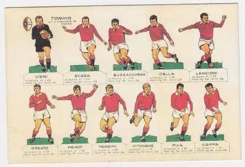 AC Torino, ca. 1963/65, ungebr. Fussball Farb AK