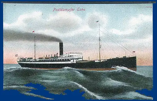 Postdampfer Esne, ungebr. Farb AK