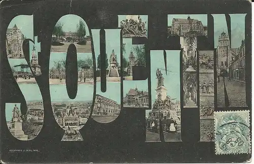 Frankreich, St. Quentin, 1905 gebr. Farb Mehrbild-AK