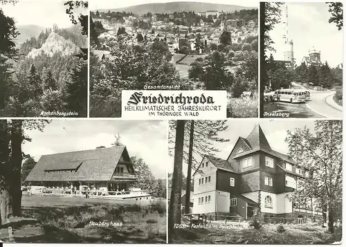 Friedrichroda, gebr. Mehrbild sw-AK