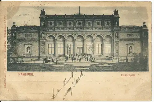 Hamburg Kunsthalle, 1899 gebr. sw AK 