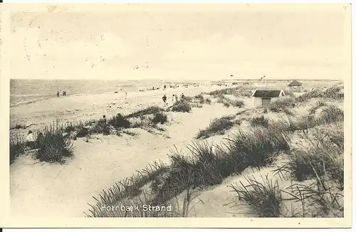 Dänemark, Hornbaek Strand, 1922 gebr. sw-AK