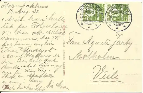 Dänemark, Hornbaek Strand, 1922 gebr. sw-AK