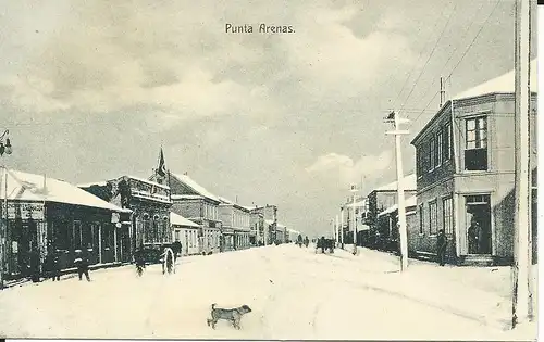 Chile, Punta Arenas im Winter, ungebr. sw-AK