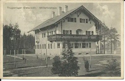 Bayern. Grafenwöhr, Militärforsthaus, 1911 gebr. sw.-AK