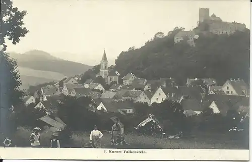 Bayern, Falkenstein m. Personen, 1912 gebr. Foto AK  