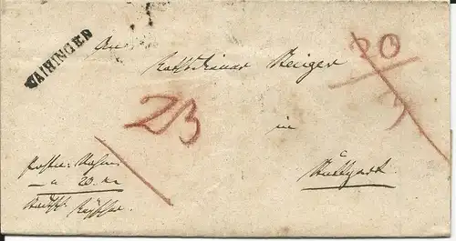 Württemberg, L1 VAIHINGEN auf Nachnahme Brief n. Stuttgart