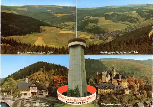 Lauenstein, ungebr. AK m. Hotel Falkenstein, Blick n. Gräfenthal u. Probstzella
