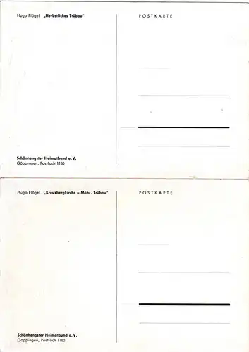 Tschechien, Trübau, 2 ungebr. Künstler Farb-AK