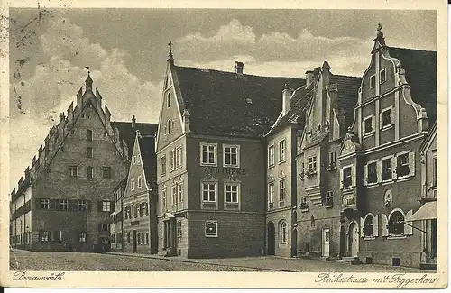 Donauwörth, Reichsstr. m. Gebäuden u. Apotheke, 1943 gebr. sw-AK