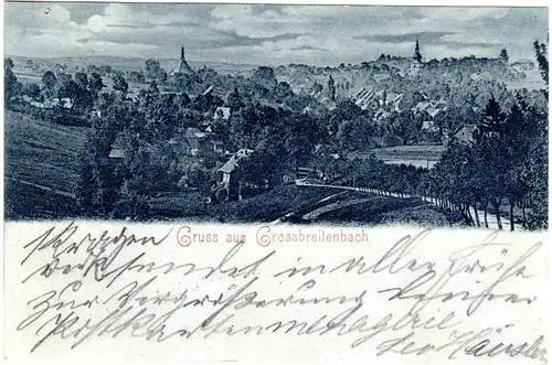 Gruss aus Grossbreitenbach, 1898 gebr. Mondschein-AK 