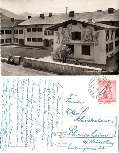 Österreich, 1,45 S. u. Stpl. Kramsach-Achenrain auf AK der Glasfachschule