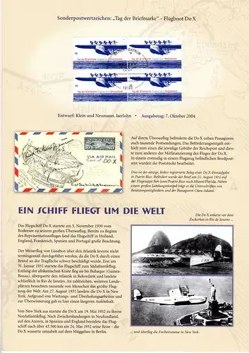 BRD 2428, Flugboot DoX, Sonderfaltblatt d. Dt. Post m. FDC Sondersempel