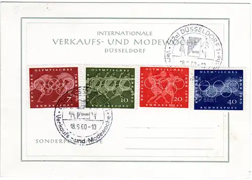 Düsseldorf 1960, Ereigniskarte m. Sonderstpl. Verkaus- u. Mode Woche