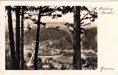 Riedenburg im Altmühltal von oben, 1937 gebr. sw-AK