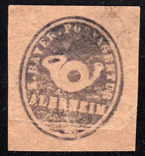 Bayern, ALERHEIM, Postamts Siegel-Stempel auf Briefstück