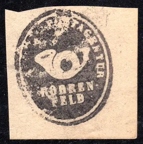 Bayern, ROHRENFELD, Postamts Siegel-Stempel auf Briefstück