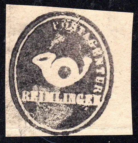 Bayern, REIMLINGEN, Postamts Siegel-Stempel auf Briefstück