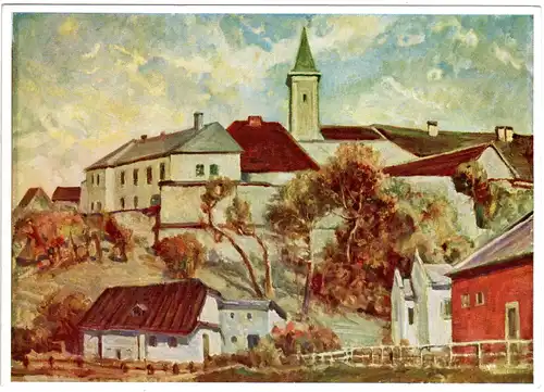 Hohenstadt, Unterm Hohenstädter Schloss, ungebr. H. Flögel Gemälde Farb-AK