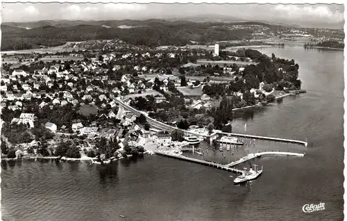 Staad am Bodensee, 1957 v. Konstanz-Allmannsdorf gebr. Luftbild-AK
